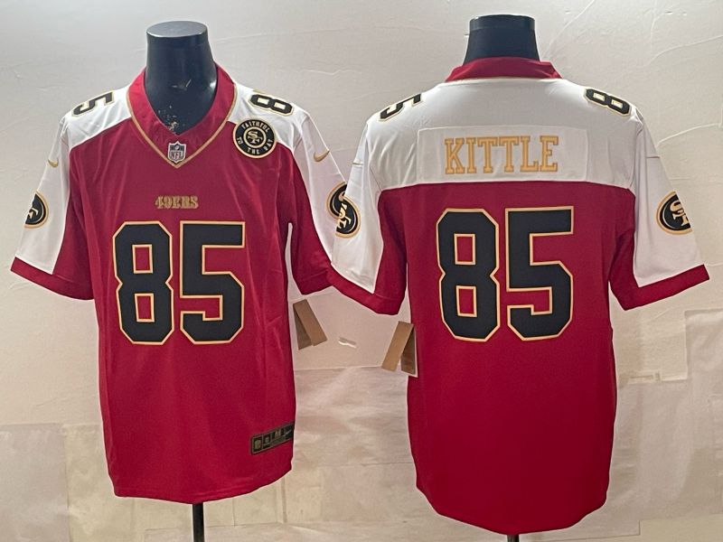 Men 2026 San Francisco 49ers #85 Kittle Red white 3th generations Nike Limited NFL Jersey style 05->new england patriots->NFL Jersey